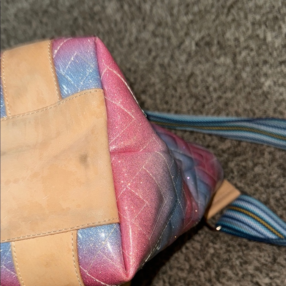 Consuela Multicolor Tote Bag with Tan Handles - Picture 5 of 6